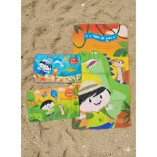 Kit 3 toalhas infantis O show da Luna: 1 toalha praia (60x110cm) + 2 toalhas lancheira (30x50cm)100% poliéster/Bene Casa