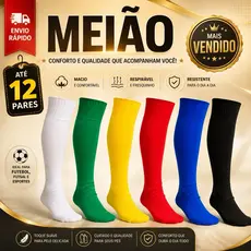 Kit De 2 Até 12 Pares Meião De Futebol Preço Baixo