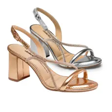 Sandália Feminina Dakota Metalizada Salto Bloco Alto 8cm Formal Eventos ORIGINAL Y8763
