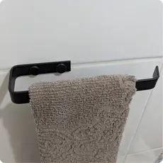 Porta Toalha De Rosto P/ Banheiro Parede Preto Fosco Supremo