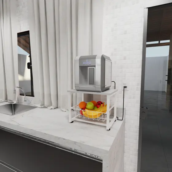 Fruteira 1 Andar Decoração Para Sala E Cozinha Tampo Em Aço