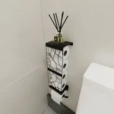Porta Papel Higiênico Industrial Preto Fosco Apoio P Celular