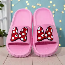 Chinelo Nuvem Minie Laço Slide Macio Leve Flexível Infantil Juvenil Feminino Rosa