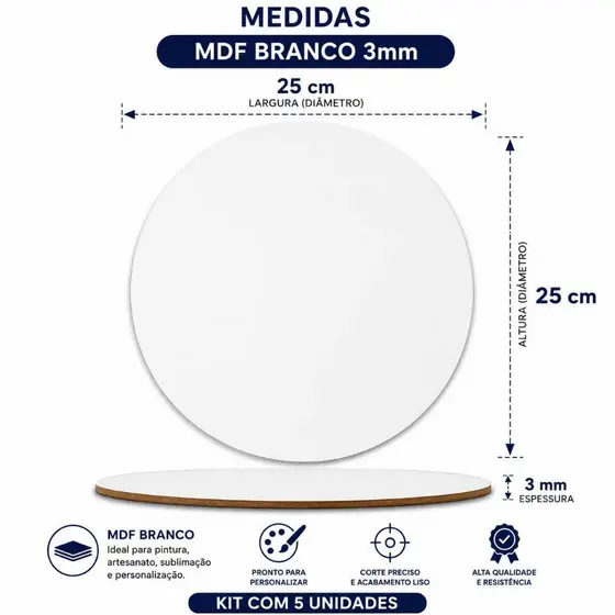 kit com 5unid cakes board 25 cm sem gravação do logo