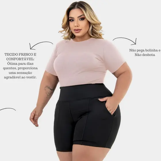 BLUSA FEMININA PLUS SIZE BASICA CANELADO PREMIUM GG AO G3