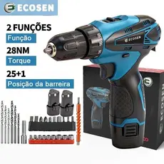 Furadeira Parafusadeira 2 bateria 12 volts c/e acessórios 220v/110v