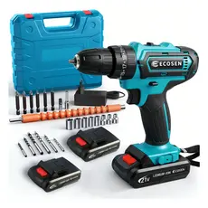 Parafusadeira Furadeira de Impacto Sem Fio 21V Bivolt 110/220V Kit Maleta com 2 Baterias 28 Peças