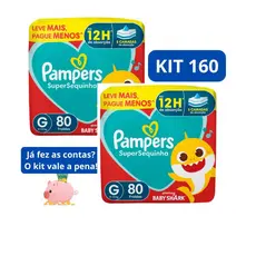 Fraldas Descartáveis Pampers SuperSequinha - Tamanho G 80