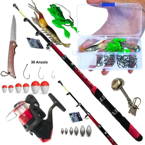 Kit De Pesca Completo Vara+molinete+acessórios