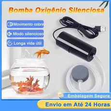 Bomba Aeradora USB Ultra Silenciosa para Aquário e Pesca | Mini Compressor de Oxigênio Portátil