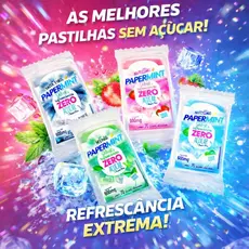 Papermint Lâmina Bucal  Refrescante Zero Açúcar bala Hálito na Hora Vários Sabores