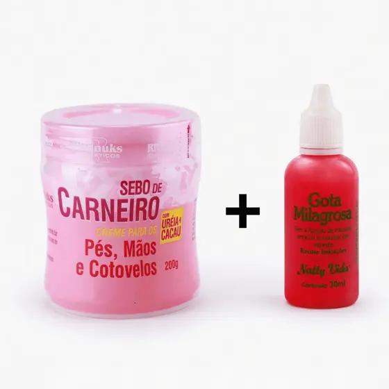 Kit para Rachadura nos Pés Gota Milagrosa + Sebo de Carneiro