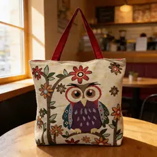 Bolsa Ecobag De Coruja Grande Escola Faculdade Praia Passeio Feira Casual Sacola Festa Noite