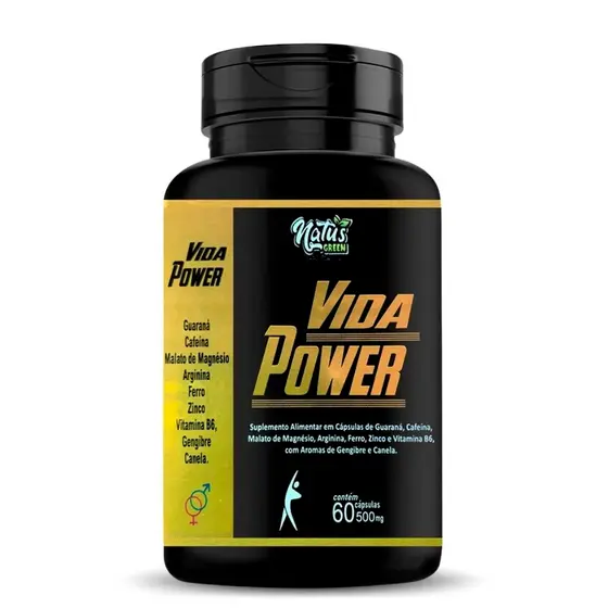 VIDA POWER TERMOGÊNICO INICIANTES UNISSEX 60 CÁPSULAS 500mg COM CAFÉINA