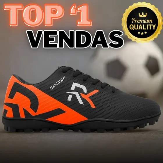 Chuteira Society Esportiva para Grama Sintética – Durabilidade e Aderência - Rk01