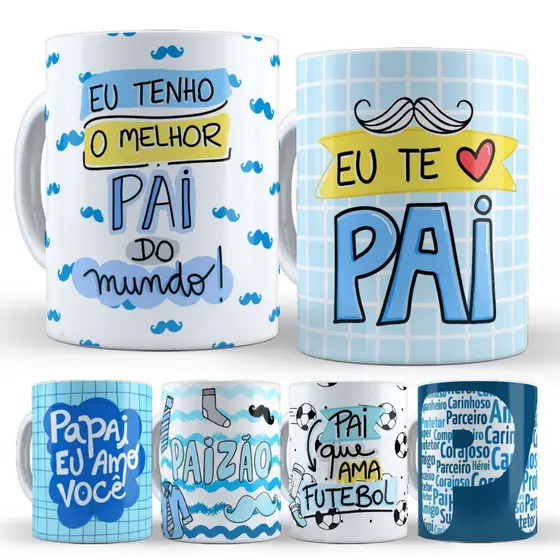 Caneca Personalizada Dia dos Pais com Nome e Foto Presente para Pai ou Padrasto Porcelana 325ml