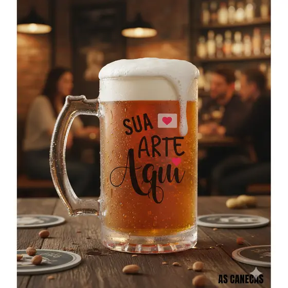 Kit 6 a 20 Canecas de Chopp Vidro 475ml Personalizadas Atacado Revenda Festa Brinde Evento Presente