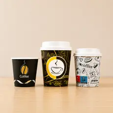 100 Copo de Papel Estampa Impresso Térmico 60ml 120ml 160ml Chá Café Expresso Com Ou Sem Tampa Bico