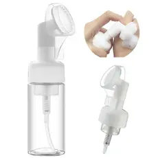 Frasco Pump Espumador Com Escova De Silicone Para Limpeza Facial Skin Care 100ml