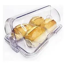 Porta Pão Cristal com Tampa Articulável 30x20cm