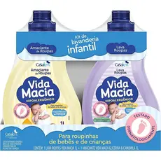 Kit Lava Roupas Infantil E Amaciante Glicerina Camomila Para Roupinhas de Nenéns 1 Litro Cada