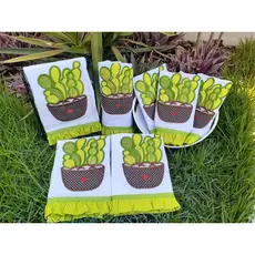Pano de Prato Bordado Premium Grande Kit 5Peças SORTIDO