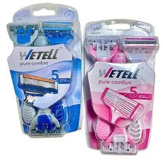 Kit 6 Aparelho de Barbear Wetell Comfort 5 Lâminas Cabo Ergonômico - Envio 24hrs!