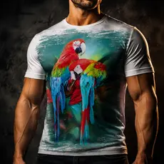 Camisa Camiseta Masculina Ave Pássaro Arara 1