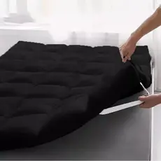 Pillow Top Protetor de Colchão 400 Fios Macio Preto Super King Queen Casal