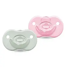Kit 2 Chupetas 100% Silicone Calming Night Day 6m+  Rosa - Lillo