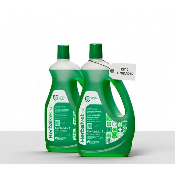 Kit 2 Herbal Vet Desinfetante Bactericida 1L
