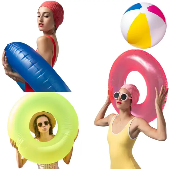 3 Boia Inflável Neon 90cm P/ Piscina Praia Gigante
