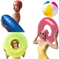 3 Boia Inflável Neon 90cm P/ Piscina Praia Gigante