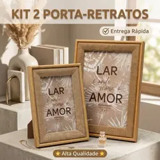 kit 2 Moldura Madeira Rústico Decoração  Porta Retrato Decorativo  10x15 e15x20 casa