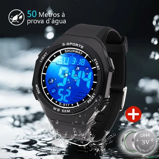 Relógio Eletrônico Digital Masculino Profissional Com Resistência A Agua Função De Temporizador E Luz LED