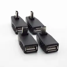 Conversor De Ângulo De 90 Graus Mini USB 5 Pinos Conector Macho Para Fêmea Adaptador OTG Carro MP3 MP4 Tablets U-Disk