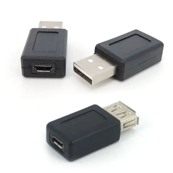 Preto USB 2.0 Tipo A Macho Fêmea Para Micro B Adaptador Conversor De Plugue Conector q1