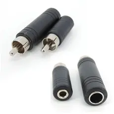 RCA Conector Macho Para 3,5mm 6,35mm 6,5mm Fêmea 3Pole Cabo Jack Estéreo Adaptador 6,35 3,5 De Áudio M/F BRA