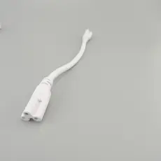 Branco 1/2/5pcs T4 T5 T8 Conector De Tubo Led De 3 Pinos Alimentação De Lâmpada Trifásica Cabo De Duas Pontas BRA