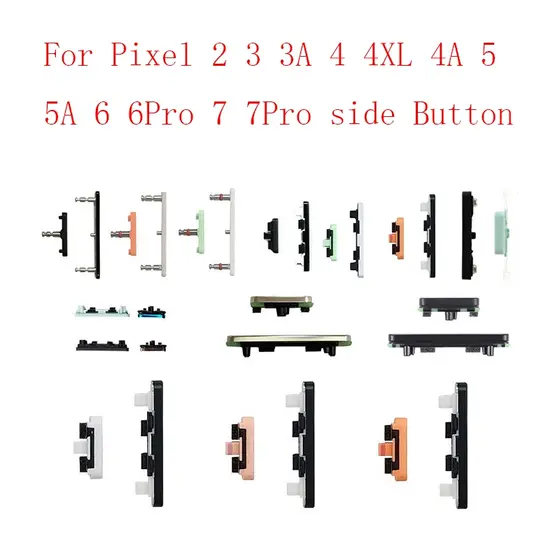 1 Conjunto De Botões De Ligar/Desligar Botão Volume Teclas Laterais Para Pixel 2 2XL 3 3A 4 4A 4XL 5 5A 6 6A 6 Pro 7 7Pro Todos Os Modelos Google