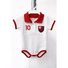 Body Bebê Time Futebol-FL  Recém Nascido 0 a 3 Meses Manga Curta Roupa de Bebê Futebol Algodão