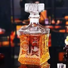 Garrafa Em Vidro 800ml Decoração Whisky Transparente Decanter