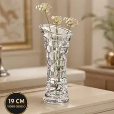 Vaso Decorativo 19cm Petrificado em Vidro Grosso Resistente