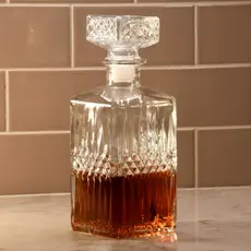 Garrafa Decanter 900mL de Whisky de Vidro Retro Greek Decoração Elegante