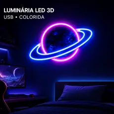 Lâmpadas de Parede Decorativas Coloridas LED 3D USB