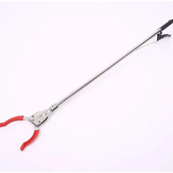 Pegador De Objetos de Metal 90cm Mão Mecânica Extensora Pinça Garra Forte