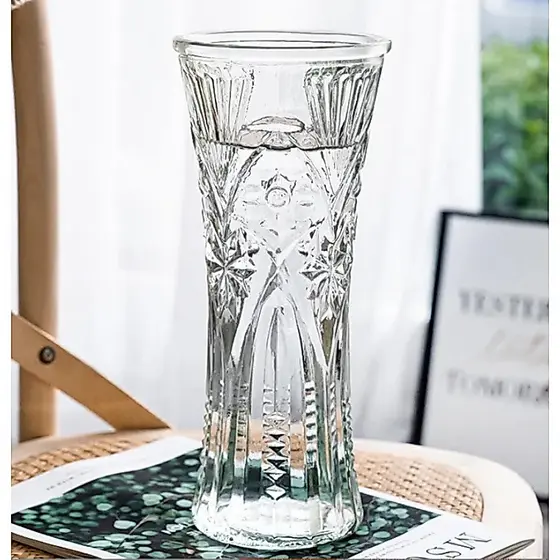 Vaso Decorativo de Vidro Grande 30cm Jarro Flores Plantas Lapidação Sortida