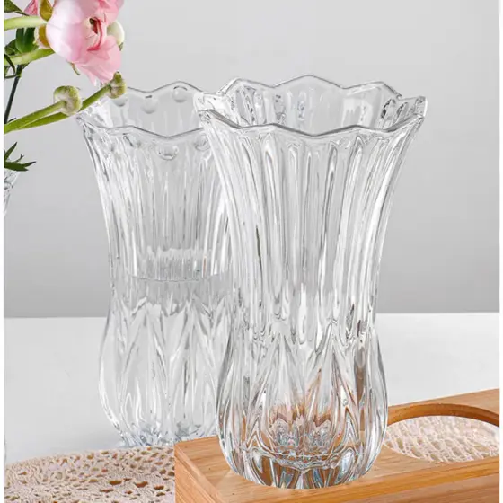 Kit 2 Vaso Decorativo Lille 19cm em Vidro Grosso Resistente Estilo Europeu