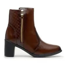Bota Feminina Coturno De Cano Curto Zíper Lateral Salto Médio ENVIO IMEADIATO