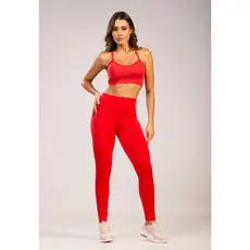 Conjunto Top e Calça Fitness Serra E Mar Modas Alça Fina Nadador Cintura Alta